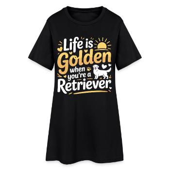 Life Is Golden Retriever Quote Design - Women’s T-Shirt Dress - black - Front