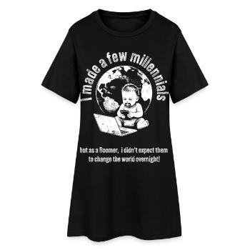 Boomer World Responsibility Baby Tee - Women’s T-Shirt Dress - black - Front