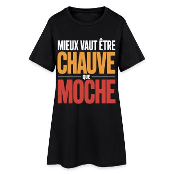 Mieux vaut être chauve Humour chauve Cadeau drole - Robe T-shirt Femme - noir - Devant