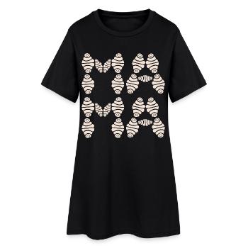 FRANZBRÖTCHEN HAMBURG MAMA - Frauen T-Shirt-Kleid - Schwarz - Vorne