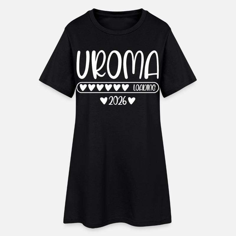 Uroma 2026 loading - Frauen T-Shirt-Kleid - Schwarz