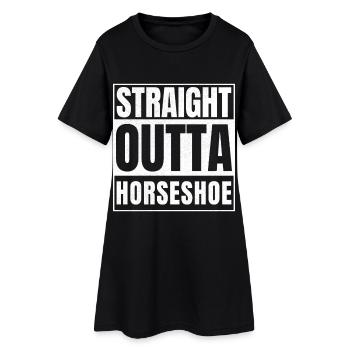 FER À CHEVAL STRAIGHT OUTTA - Robe T-shirt Femme - noir - Devant