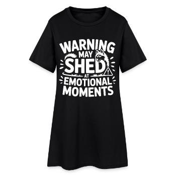 Drôle de perte de poils de chien Husky - Robe T-shirt Femme - noir - Devant