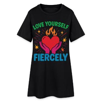 Aimez-vous farouchement Affirmation de la pleine conscience - Robe T-shirt Femme - noir - Devant