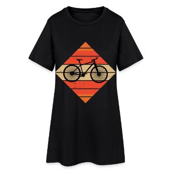 Cycling Retro Vintage - Frauen T-Shirt-Kleid - Schwarz - Vorne