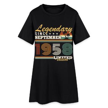 septembre 1958 Vintage Cadeau D’anniversaire - Robe T-shirt Femme - noir - Devant