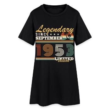 septembre 1953 Vintage Cadeau D’anniversaire - Robe T-shirt Femme - noir - Devant