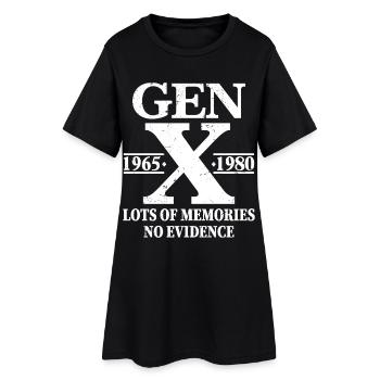 gen x lots of memories no evidence - Women’s T-Shirt Dress - black - Front