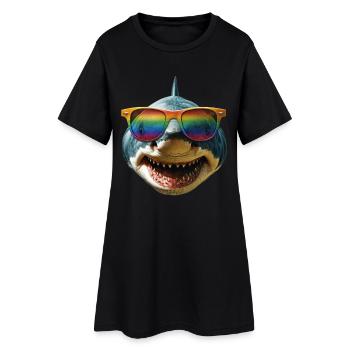 requin requin tigre requin plongeur requins mignons grand requin blanc - Robe T-shirt Femme - noir - Devant