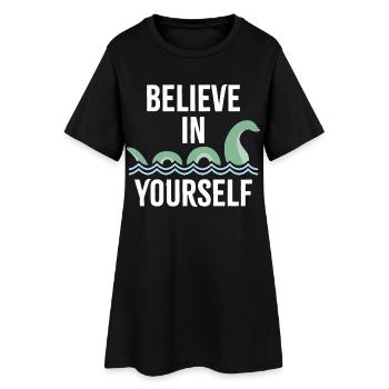 an sich selbst glauben - Frauen T-Shirt-Kleid - Schwarz - Vorne