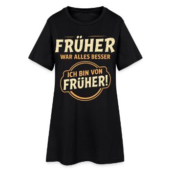 Avant, tout allait mieux, - Robe T-shirt Femme - noir - Devant
