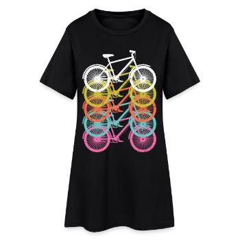 Cycling Retro Vintage - Frauen T-Shirt-Kleid - Schwarz - Vorne
