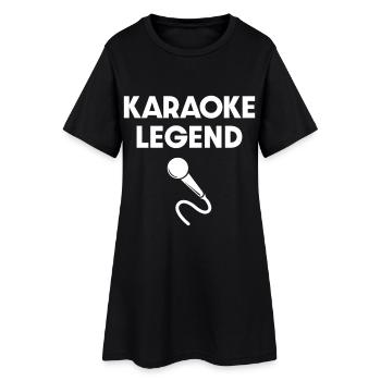 Conception de microphone de légende du karaoké - Robe T-shirt Femme - noir - Devant