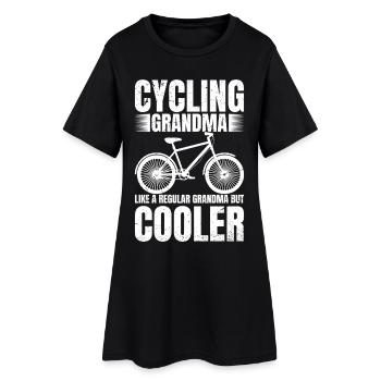 Cyclisme Grand-mère Cycliste Cycliste Des grands-parents - Robe T-shirt Femme - noir - Devant