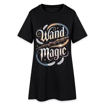 Forest Spell Wand Magician Shirt - Women’s T-Shirt Dress - black - Front