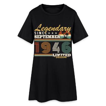 septembre 1946 Vintage Cadeau Anniversaire - Robe T-shirt Femme - noir - Devant