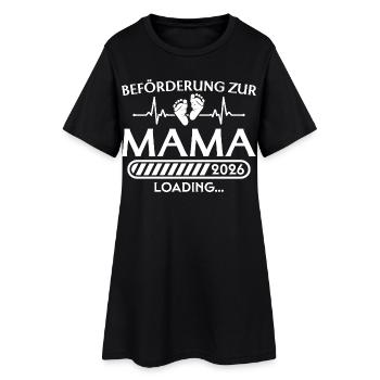 Beförderung zur Mama 2026 loading - Frauen T-Shirt-Kleid - Schwarz - Vorne