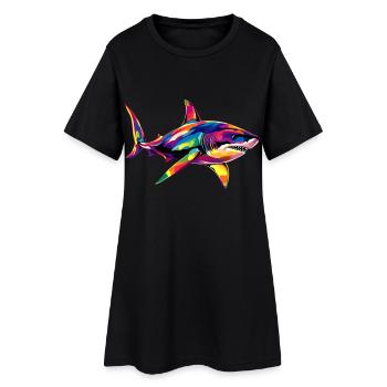 requin requin tigre requin plongeur requins mignons grand requin blanc - Robe T-shirt Femme - noir - Devant
