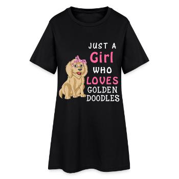 Golden Doodle Love Girl Design - Robe T-shirt Femme - noir - Devant