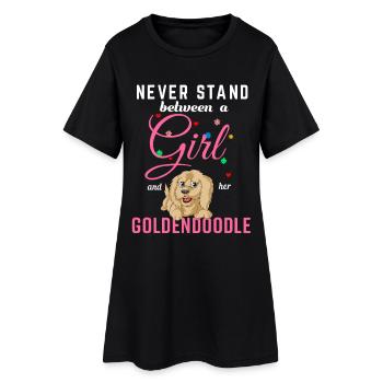 Mädchen und Golden Doodle Freundschaft Zitat - Frauen T-Shirt-Kleid - Schwarz - Vorne