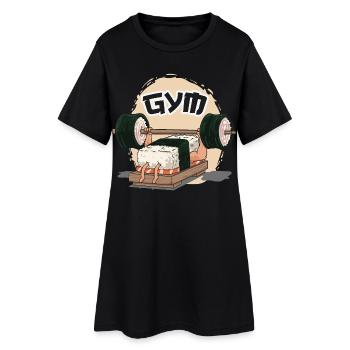 Sushi Humour dans la salle de sport - Robe T-shirt Femme - noir - Devant