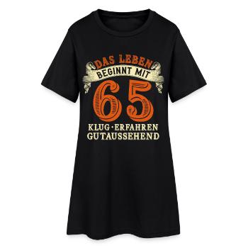 La vie commence à 65 ans pour votre 65e anniversaire - Robe T-shirt Femme - noir - Devant