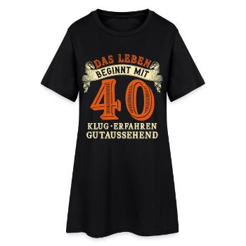 La vie commence à 40 ans pour votre 40e anniversaire - Robe T-shirt Femme - noir - Devant