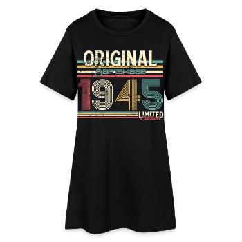 80 years, Retro September born in 1945 - Women’s T-Shirt Dress - black - Front