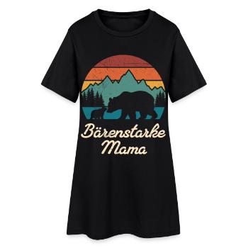 Werdende Mutter BÄREN STARKE MAMA Lustiges - Frauen T-Shirt-Kleid - Schwarz - Vorne