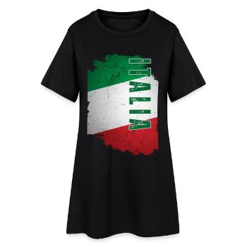 Drapeau italien, grunge vintage - Robe T-shirt Femme - noir - Devant