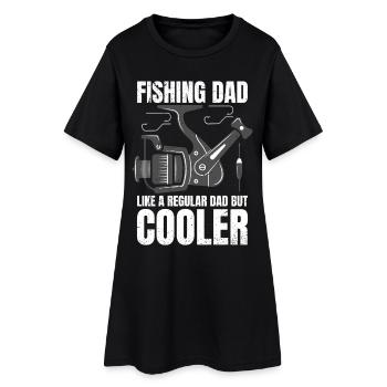 Fishing Dad Retro Vintage Father's day - Frauen T-Shirt-Kleid - Schwarz - Vorne