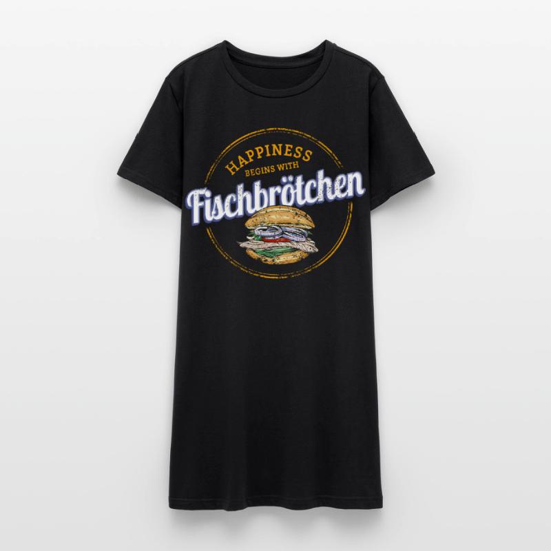 Fischbrötchen mit Matjes oder Bismarckhering Frauen T-Shirt-Kleid