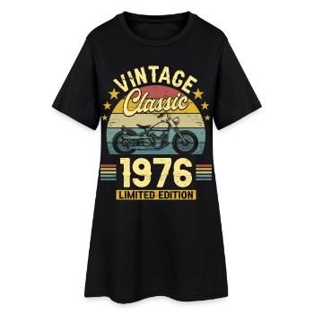 1976 Motard 50 Ans Anniversaire Homme - Robe T-shirt Femme - noir - Devant