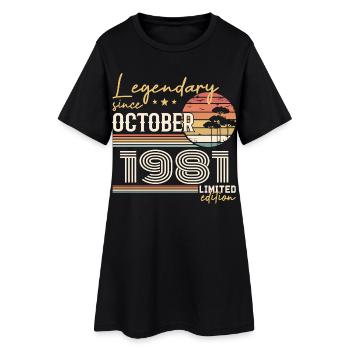 Cadeau Octobre 1981 - Génial Depuis Octobre 1981 - Robe T-shirt Femme - noir - Devant