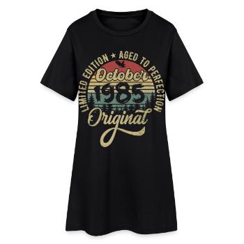 oktober 1985 Jahrestag oktober 1985 oktober - Frauen T-Shirt-Kleid - Schwarz - Vorne