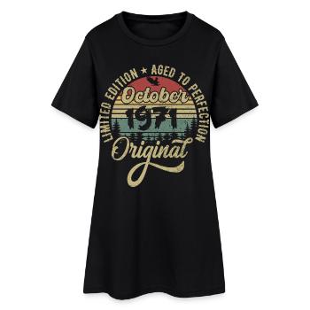 oktober 1971 Jahrestag oktober 1971 oktober - Frauen T-Shirt-Kleid - Schwarz - Vorne