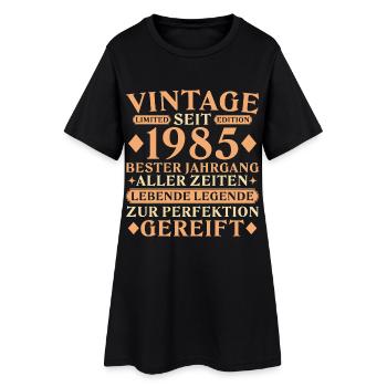 Vintage 1985 Jahrgang - 40. Geburtstag - Frauen T-Shirt-Kleid - Schwarz - Vorne