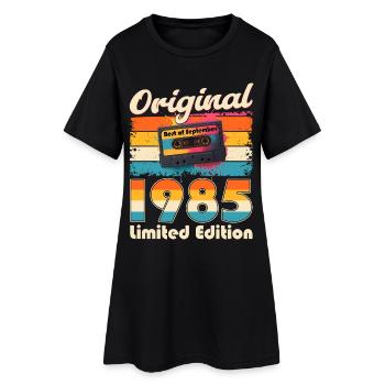 40th Birthday Cassette September Vintage 1985 - Women’s T-Shirt Dress - black - Front