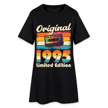 Cassette 30ème Anniversaire Septembre Millésime 1995 - Robe T-shirt Femme - noir - Devant