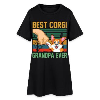 Meilleur grand-père corgi de tous les temps - Cadeau drôle d’amoureux des chiens - Robe T-shirt Femme - noir - Devant
