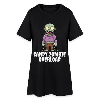 CANDY ZOMBIE OVERLOAD - ZOMBIE HALLOWEEN - Frauen T-Shirt-Kleid - Schwarz - Vorne