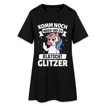 Malle KOMM NOCH NÄHER UND ES KLATSCHT - Frauen T-Shirt-Kleid - Schwarz - Vorne