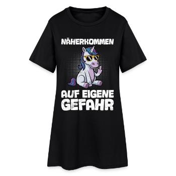 Mallorca NÄHER KOMMEN AUF EIGENE GEFAHR Lustig - Frauen T-Shirt-Kleid - Schwarz - Vorne