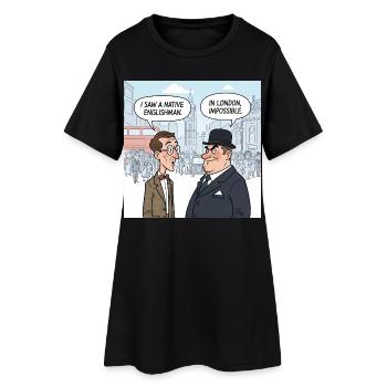London Native Englishman Illustration - Frauen T-Shirt-Kleid - Schwarz - Vorne