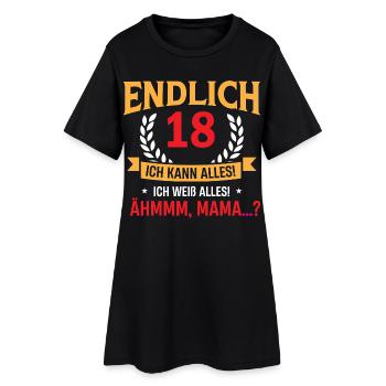 Finally 18 Birthday Saying Design - Women’s T-Shirt Dress - black - Front