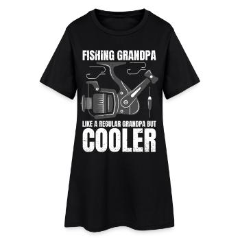 Pêche Papy Rétro Vintage - Robe T-shirt Femme - noir - Devant