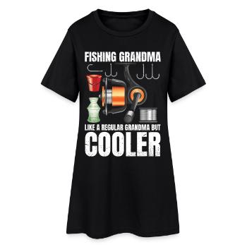 Pêche Mamie Rétro - Robe T-shirt Femme - noir - Devant