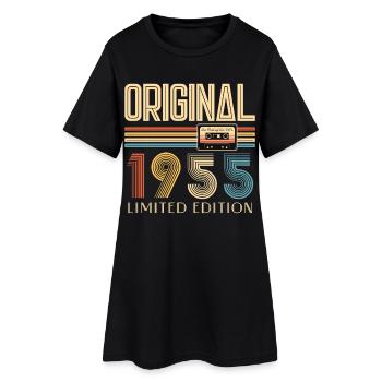 Anniversaire 70 Ans Original 1955 Cadeau Fête - Robe T-shirt Femme - noir - Devant