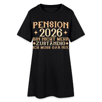 Pension 2026 - Nicht mehr zuständig - Pensionär - Frauen T-Shirt-Kleid - Schwarz - Vorne