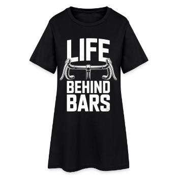 Lebensstil Fahrrad Grafik - Frauen T-Shirt-Kleid - Schwarz - Vorne